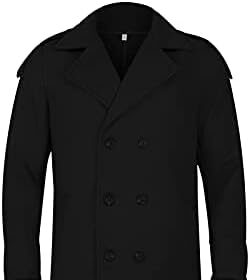 Cappotto invernale lungo da uomo Capispalla di lana Slim Fit colletto con risvolto Trenchcoat doppio petto misto lana pisello cappotto invernale casual doppio colletto pisello capispalla