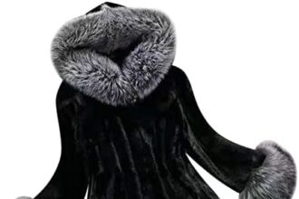 Lalaluka Cappotto da donna alla moda, in pelliccia sintetica, tinta unita, giacca invernale con cappuccio