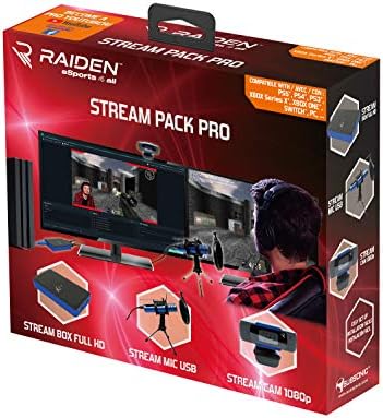 Raiden - Pacchetto di accessori per giocatori e giovani giocatori in streaming, scatola di acquisizione video Full HD, microfono, telecamera HD - PS4, PS5, Xbox x-serie, Switch, PC, Xbox uno.