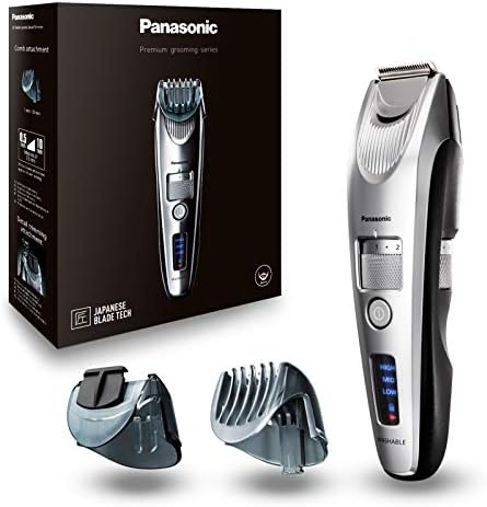 Panasonic ER-SB60-S803 Regolabarba da Uomo, Tagliacapelli Cordless Portatile Impermeabile, 20 Impostazioni di Lunghezza, 2 Accessori, Funzionamento Senza Filo e Con Filo, Supporto di Ricarica, Argento