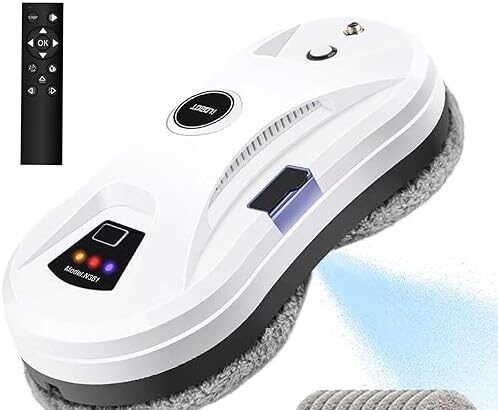 Robot Lavavetri, Lavavetri Elettrico con Getto automatico Spruzzo Lavavetri Elettrico con Telecomandato Robot lavavetri Elettrico 5600pa Forte potenza di aspirazione per grandi finestre esterne