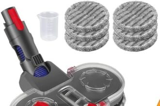 Testa di Mocio Elettrico per Dyson V11 V10 V8 V7 Aspirapolvere, Spazzola Turbo Motorizzata Lavapavimento, con Serbatoio dell'Acqua e 6 Pezzi di Panni per Mocio