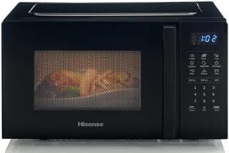 Hisense H20MOBS4HG Forno Microonde con controllo Elettronico, Capacità 20 L, Potenza 700 Watt, Funzione Grill 800 W, Display Led Comandi Touch, Colore Nero