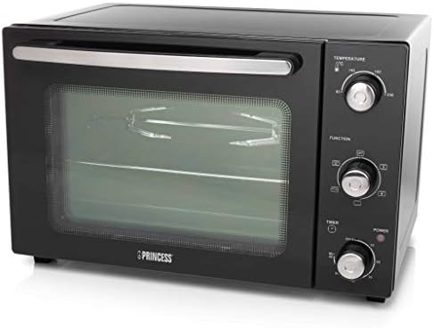 Princess Deluxe 112751 Forno Elettrico ventilato – capacità 32 Litri – Facile da Pulire, Nero E Argento