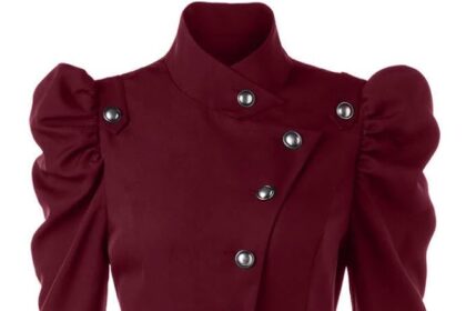 Beebeauty Abito da donna retrò gotico, Lungo cappotto Giacca a vento Era Vitoria