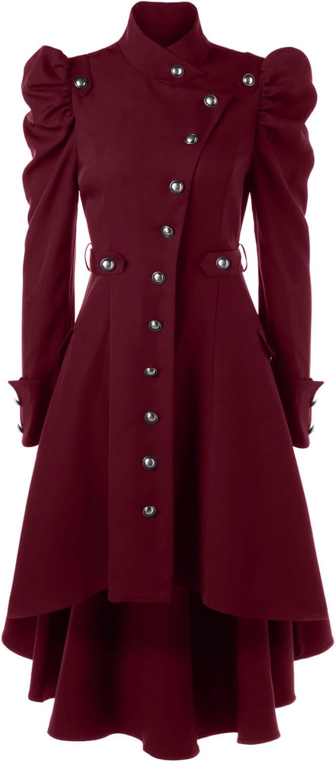 Beebeauty Abito da donna retrò gotico, Lungo cappotto Giacca a vento Era Vitoria