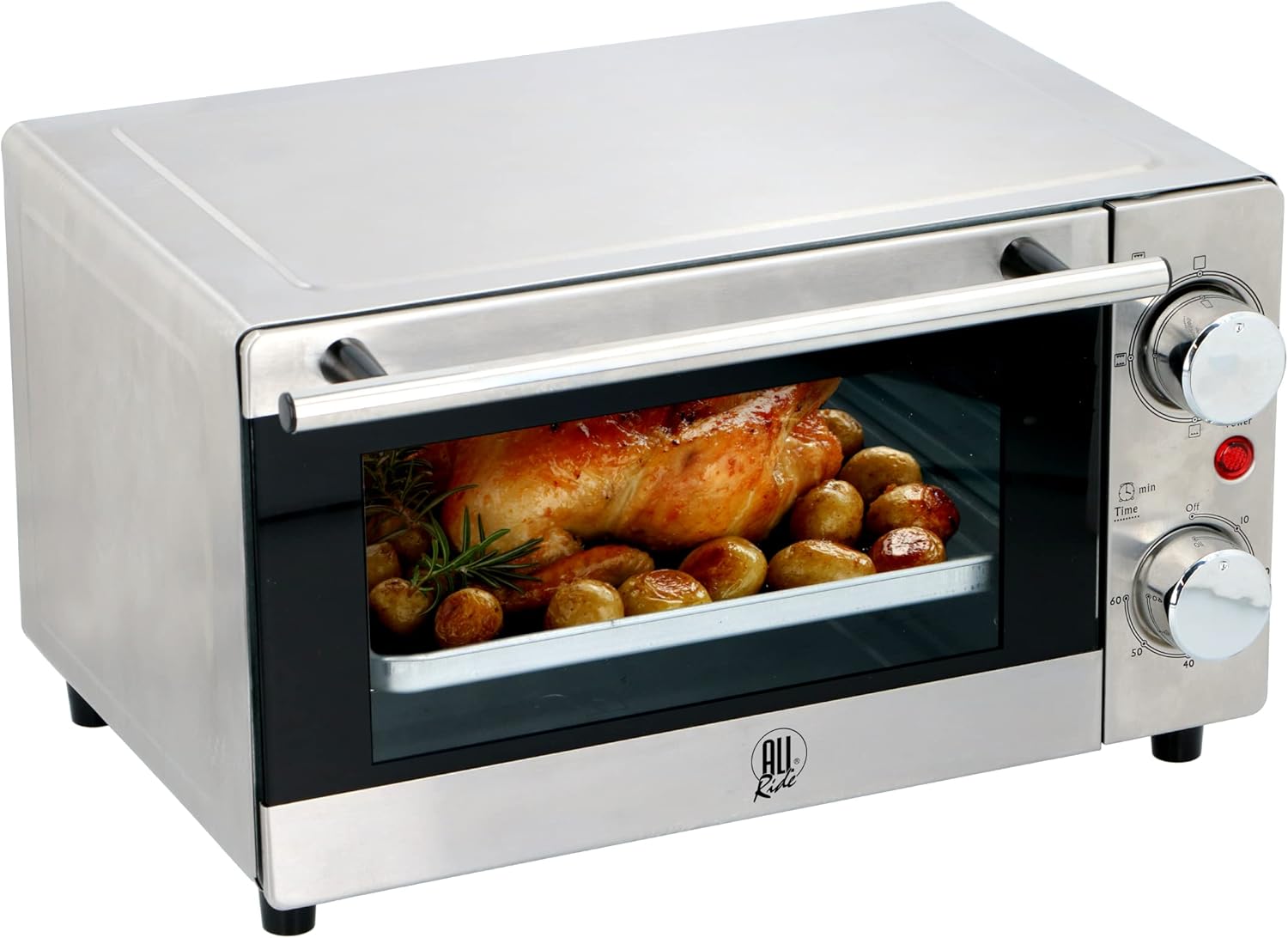 All Ride Forno Piccolo Elettrico per Camion 24v - Mini Forno Portatile 300 Watt, 9 Litri, Acciaio Inossidabile