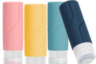 Alyvisun 4 Pezzi Flaconi da Viaggio in Silicone, [Ricaricabili & Anti-Perdita] Contenitori Viaggio Liquidi, Boccette da Viaggio 100ml per Shampoo, Lozione, Cosmetici