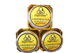 Api Supreme - Balsamo per labbra con propoli e cera d'api, 3 x 12 ml