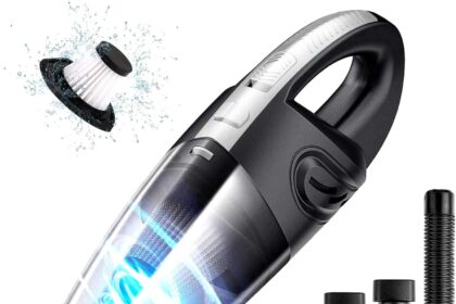 URAQT Aspirabriciole Senza Fili, Aspirapolvere Auto Potente 120W 4.5k PA Umido e Secco 30 Minuti di Lavoro Aspirabriciole Ricaricabile, Bbuono per Casa, Auto, Ufficio