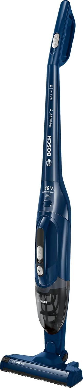 Bosch Readyy'y 16Vmax Serie | 2 - Aspirapolvere Ricaricabile senza Filo, Scopa Elettrica e Aspirabriciole 2in1, Blu
