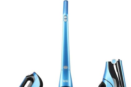 Teglu Aspirapolvere senza Fili Potente 2 in 1, Aspirapolvere Ciclonico senza Sacco Per Pavimenti Parquet Peli Animali, Blu Acqua