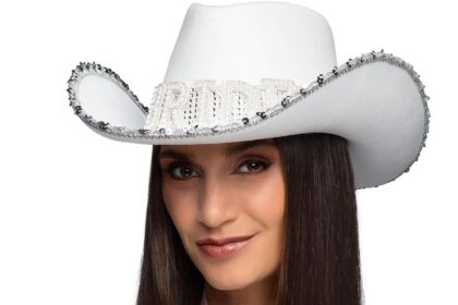 Boland 01436 - Cappello da cowboy Sposa, cappello per JGA, carnevale e feste a tema, matrimonio, sposa