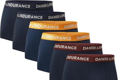 DANISH ENDURANCE Boxer Uomo a Vita Bassa in Cotone, Corti Senza Etichetta, Morbidi e Traspiranti, 6 Paia