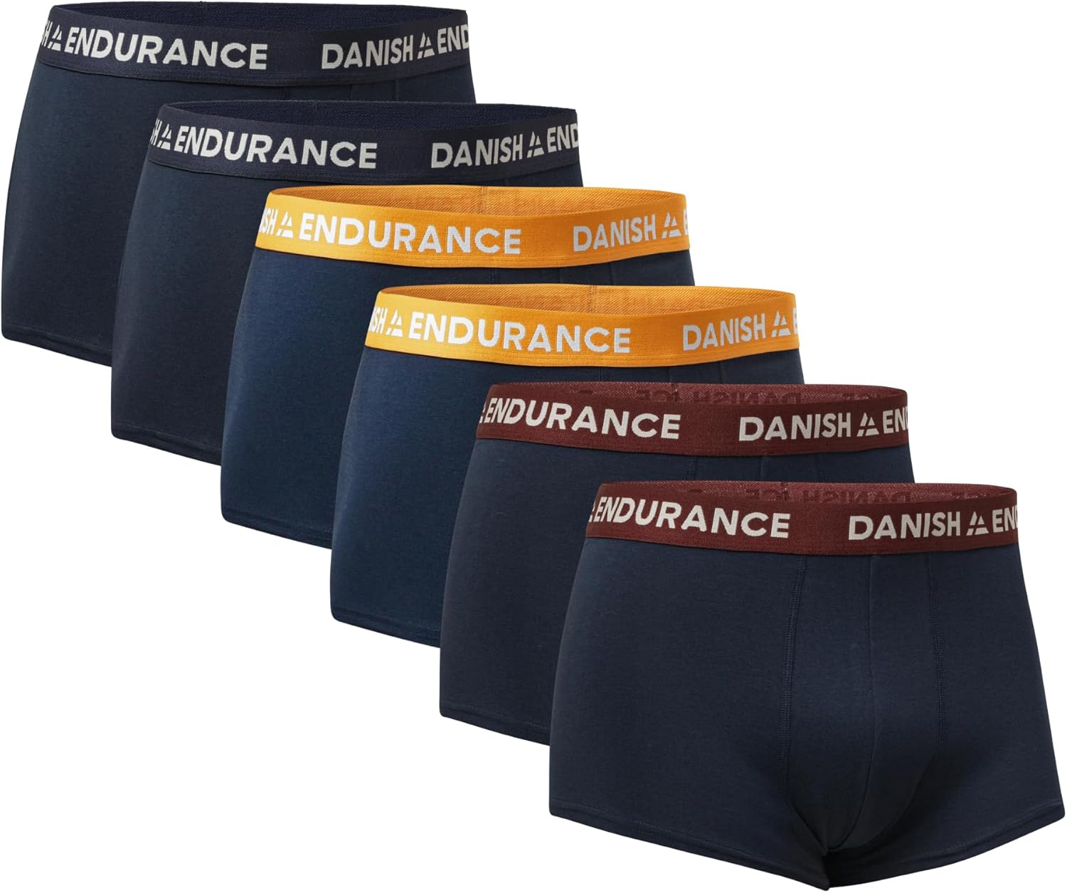 DANISH ENDURANCE Boxer Uomo a Vita Bassa in Cotone, Corti Senza Etichetta, Morbidi e Traspiranti, 6 Paia