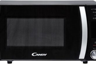 Candy COOKinAPP Forno a Microonde con Grill, 25 Litri, 900W, 40 Programmi, App Simply-Fi, Funzione ECO, Programma Defrost, Child Lock, Libera Installazione, 51,3 x 42,9 x 30,7 cm, Nero - CMXG25DCB