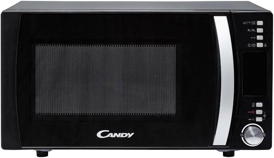 Candy COOKinAPP Forno a Microonde con Grill, 25 Litri, 900W, 40 Programmi, App Simply-Fi, Funzione ECO, Programma Defrost, Child Lock, Libera Installazione, 51,3 x 42,9 x 30,7 cm, Nero - CMXG25DCB