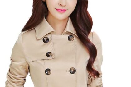 Classic Pink Trench Donna Invernale Elegante Cappotto Doppio Petto Blazer Ufficio Casual Autunno Parka Cachi S