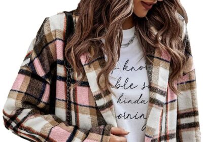 ticticlily Cappotto Lungo in Lana da Donna Giacca Scozzese Giacche Elegante Cappotto Invernale Bottoni Cardigan Capispalla Casuale Jacket