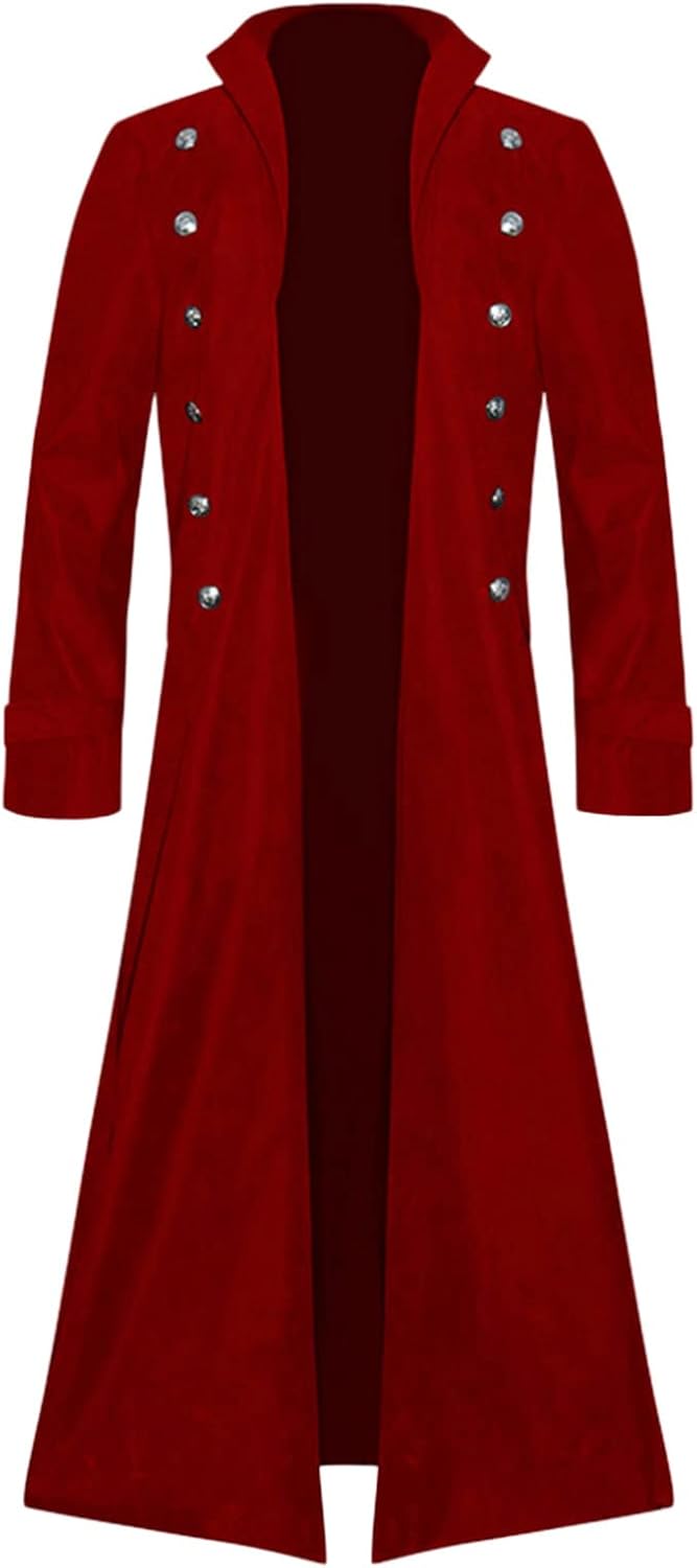 Cappotto alla moda da uomo Giacca Vintage Cappotto medio e lungo Cappotto a maniche lunghe con bottoni Softshell