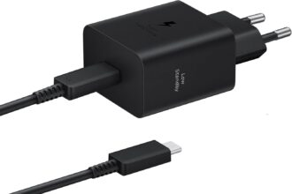 Samsung Caricabatteria Super Fast Charging 45W (con cavo) USB-C to USB-C, caricabatterie originale EP-T4511 45W, Nero
