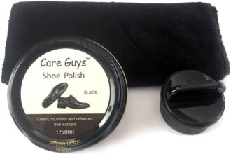 Cera per scarpe da cura Guys: cera per scarpe per scarpe in pelle – 76,5 g pulisce, nutre e perfeziona,Nero