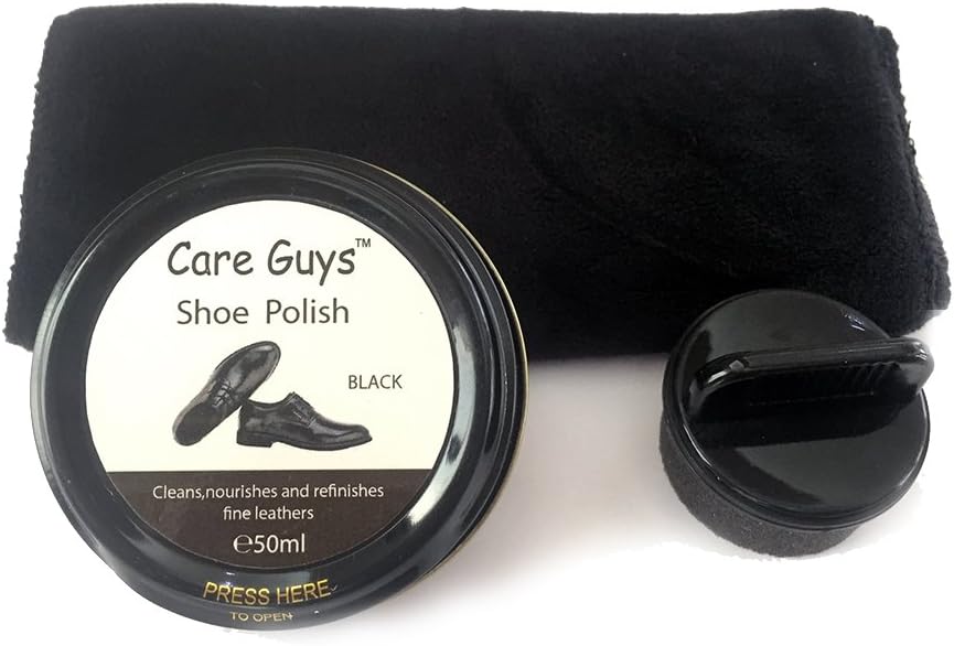 Cera per scarpe da cura Guys: cera per scarpe per scarpe in pelle – 76,5 g pulisce, nutre e perfeziona,Nero