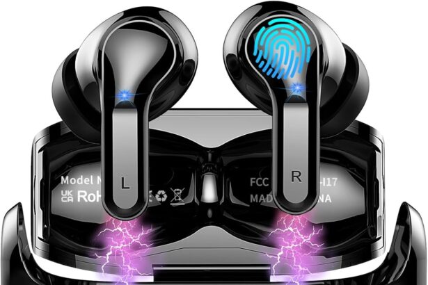 Cuffie Bluetooth, 2024 Auricolari Bluetooth 5.3 Driver Dinamico HiFi Stereo, 40Ore Cuffie Wireless, 4 ENC Mic Cancellazione Rumore Cuffiette in Ear, Cuffie Senza Fili IP7 Impermeabile/USB-C/3.8g Mini