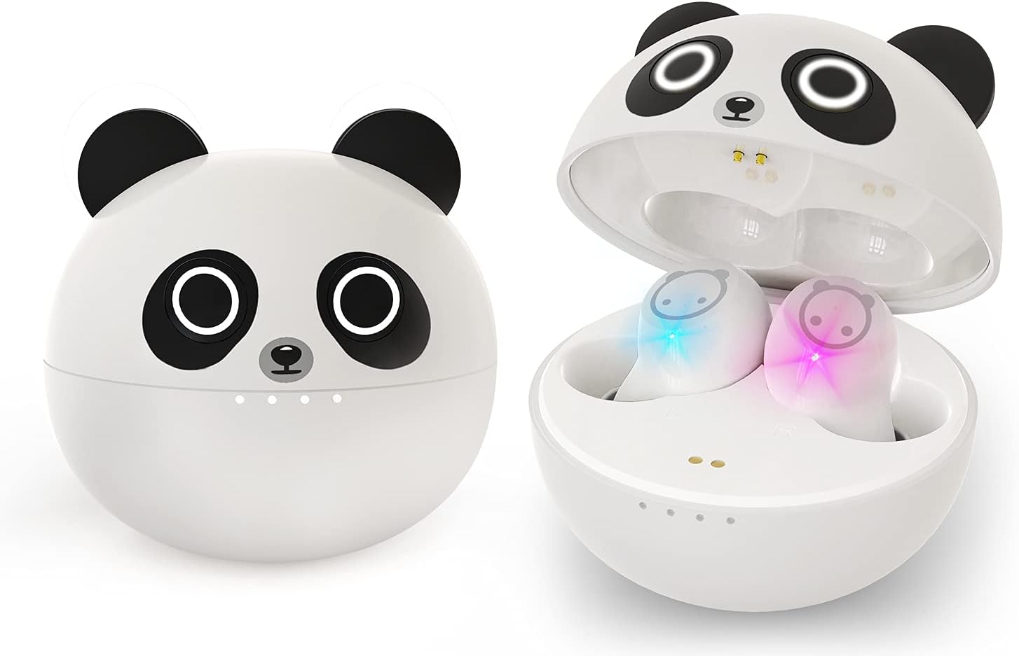 AMAFACE Cuffie Bluetooth bianche, Auricolari wireless Bambini Cartoon Design 36H Playtime Noise Reduction Auricolari impermeabili con microfono Custodia di ricarica per allenamento Sport Viaggi