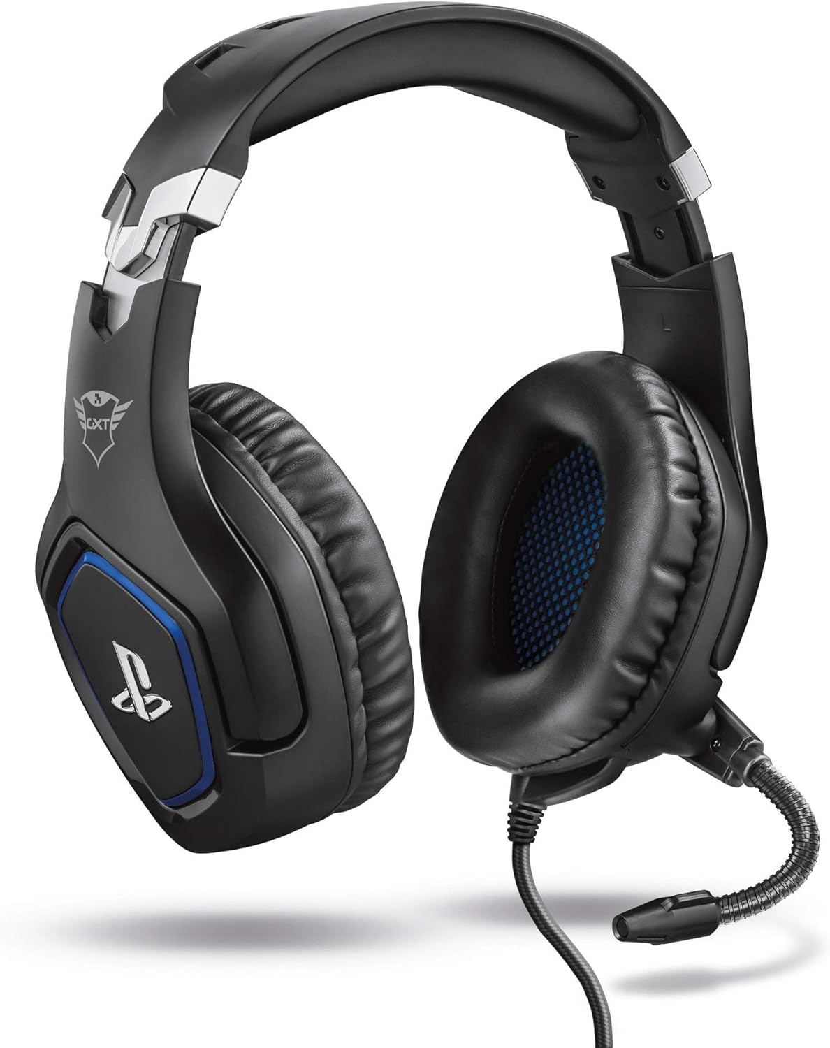 Trust Gaming GXT 488 Forze Cuffie PS4 e PS5 con Licenza Ufficiale PlayStation, Over-Ear, Microfono Ripiegabile e Archetto Regolabile, Jack Audio 3.5 mm, Cuffie Gaming Cablate - Nero