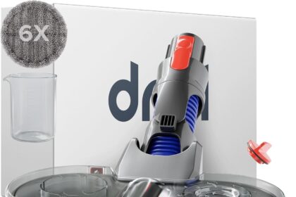 Dripl Testa di Mocio Elettrico per Dyson V7/V8/V10/V11/V15/Gen5 Aspirapolvere con serbatoio d'acqua removibile, 6 spazzole lavapavimenti e contenitore di riempimento (V7/V8/V10/V11/V15/Gen5)
