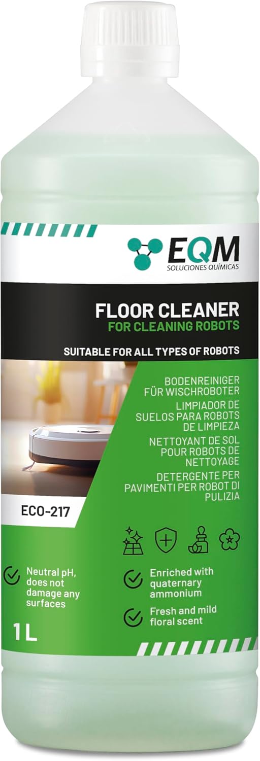EQM SOLUCIONES QUIMICAS EQM | ECO-217 | Detergente per robot lavapavimenti | 1.000 ml | Valido per qualsiasi superficie grazie al suo pH neutro| Aroma floreale