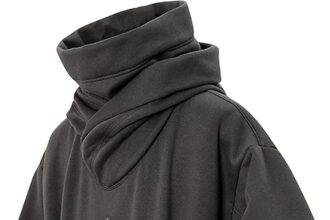 Eocicvvi Felpa Uomo con Cappuccio Collo Alto Pullover Hip Hop Stile Comoda Felpe Pile Hoodies Autunno Invernale Moda