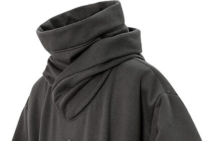 Eocicvvi Felpa Uomo con Cappuccio Collo Alto Pullover Hip Hop Stile Comoda Felpe Pile Hoodies Autunno Invernale Moda
