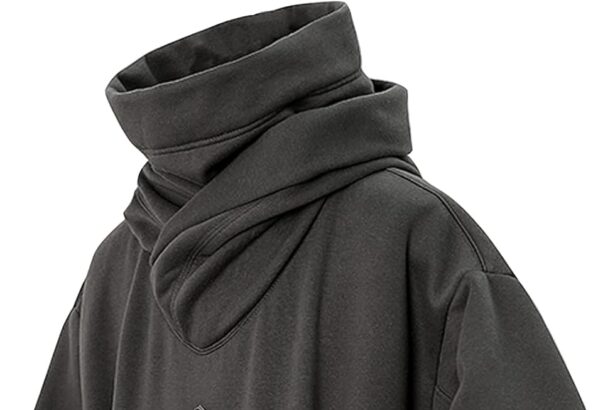 Eocicvvi Felpa Uomo con Cappuccio Collo Alto Pullover Hip Hop Stile Comoda Felpe Pile Hoodies Autunno Invernale Moda