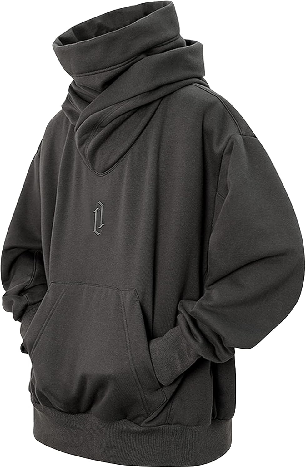 Eocicvvi Felpa Uomo con Cappuccio Collo Alto Pullover Hip Hop Stile Comoda Felpe Pile Hoodies Autunno Invernale Moda