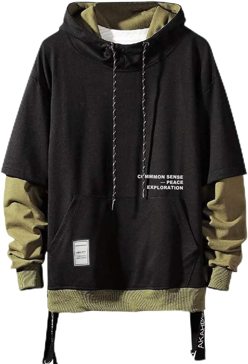 Moshtashio Felpa Uomo con Cappuccio Abbigliamento Felpe Manica Lunga Colori a Contrasto Hoodies Sweatshirt Pullover Tops Autunno Inverno Moda