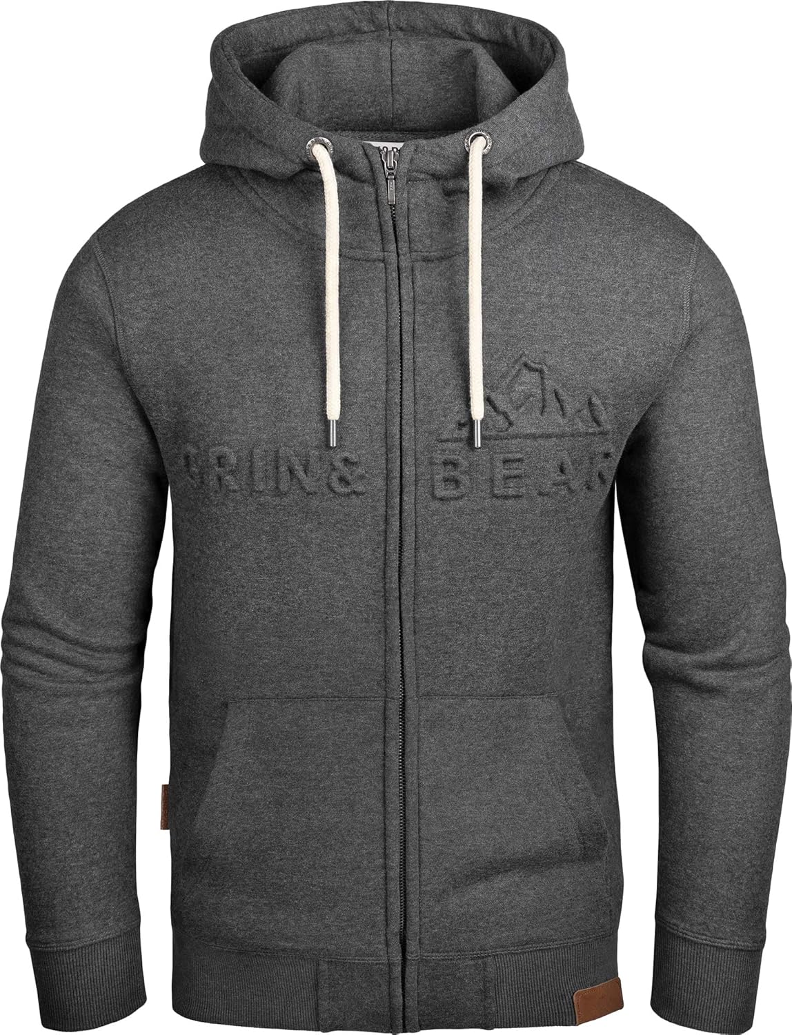Grin&Bear | Uomo Felpa con Cappucio Hoodie con Disegno Goffrato | GEC017