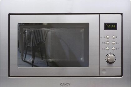 Candy MIC 201 EX Forno A Microonde Da Incasso Con Grill, 800 W, 20 Litri, Ricette Automatiche, Funzione Scongelamento, 59,5x34,35x38,2 Cm, Inox