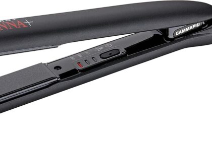 GAMMAPIU’ Piastra per Capelli Donna+, Ferro, Ceramica con Polvere di Diamante, Effetto Liscio a Lungo, 3 Temperature Regolabili, Riscaldamento Rapido, Autospegnimento