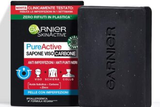 Garnier PureActive Sapone viso e corpo al carbone, Anti-imperfezioni, Formula vegana con 98% di ingredienti naturali, 100 g