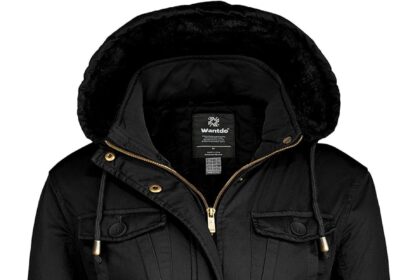 Wantdo Giacca con Cappuccio Rimovibile Cappotto Caldo Invernale da Esterno Parka con Fodera in Pile Giubbotto Antivento Donna