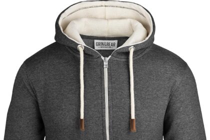 Grin&Bear Felpa Uomo Giacca Uomo Felpa con Cappuccio Cappuccio Foderato all'Interno GEC490