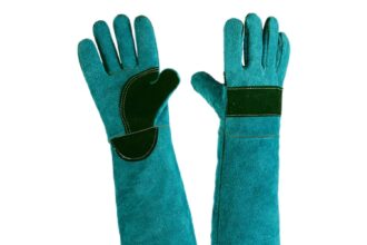 PRETTYLE Guanti protettivi Anti-morso – Guanti Anti-morso a Maniche Lunghe per Animali Domestici, Spessi e durevoli Guanti protettivi per l'alimentazione degli Animali di Piccola Taglia