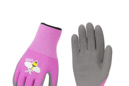 Vgo... Guanti da Lavoro per Bambini, Guanti Protettivi da Giardinaggio Gioco a Esterno Guanti Morbidi Traspiranti (1 paio, XXXS, RB6013-rosa)