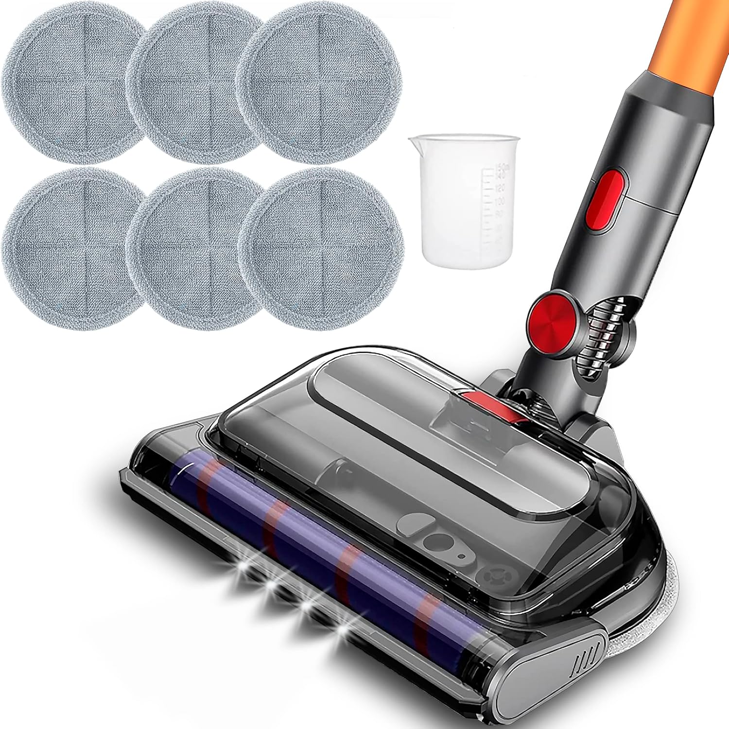 Italdos Spazzola Turbo Motorizzata Lavapavimento compatibile per Dyson V7 V8 V10 V11 V15 Aspira e Lava adatto per Pavimento Marmo Legno compreso Panno in Microfibra