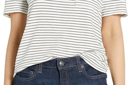 Amazon Essentials Jeans Aderenti Dritti a Vita Media Donna