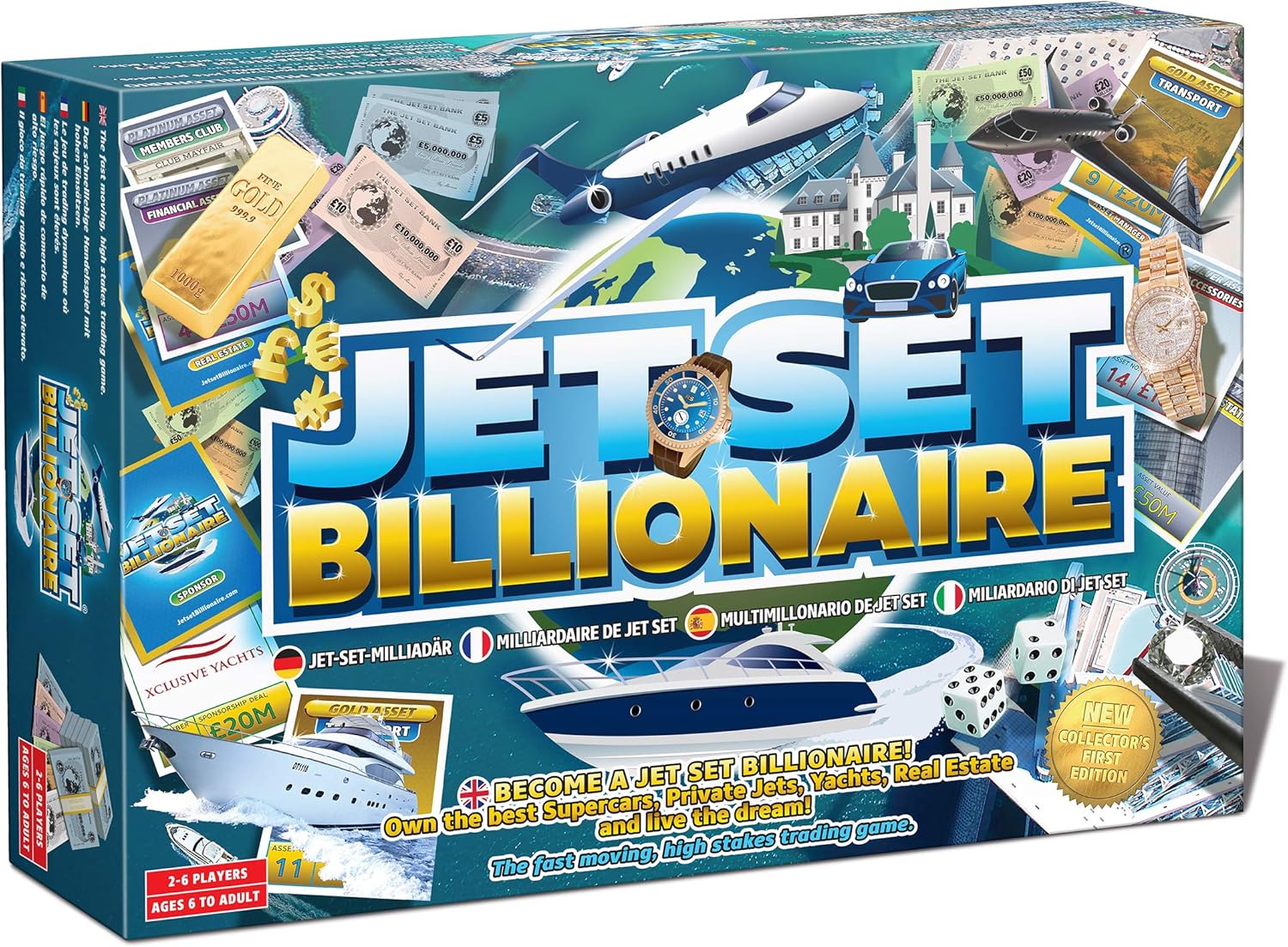 Jet Set Billionaire Gioco da Tavolo sul Trading per Famiglie Gioco di Strategia