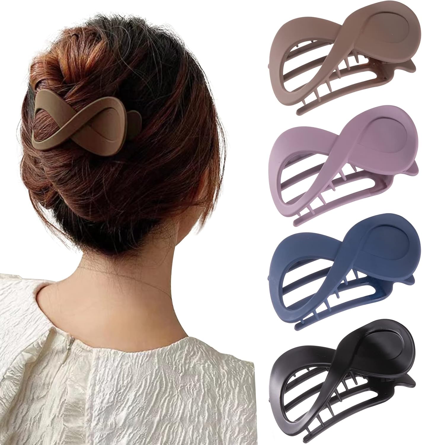 Kavya 4 Pcs Pinze per Capelli Fermaglio Capelli donna Elegante, Mollettone Capelli Antiscivolo Pinza Capelli Grande, Francese Accessori per Capelli Adatto a Donne e Ragazze