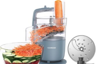 Kenwood MultiPro Go FDP22.130GY Robot Tritatutto da Cucina, Tagliaverdure Elettrico per Tritare, Tagliare, Grattugiare e Impastare con Accessorio Express Serve, Ciotola 1.3L, 650w